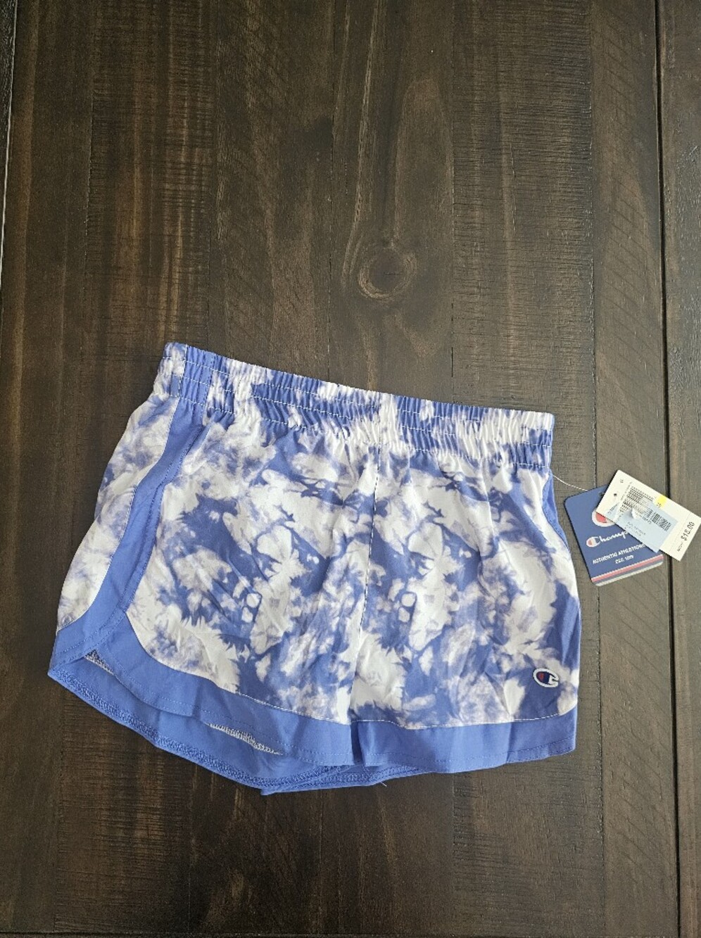 Champion Kids Tie-Dye Blue and White Athletic Shorts